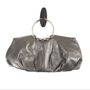 Chateau Pewter Handbag Metal Circle Handles